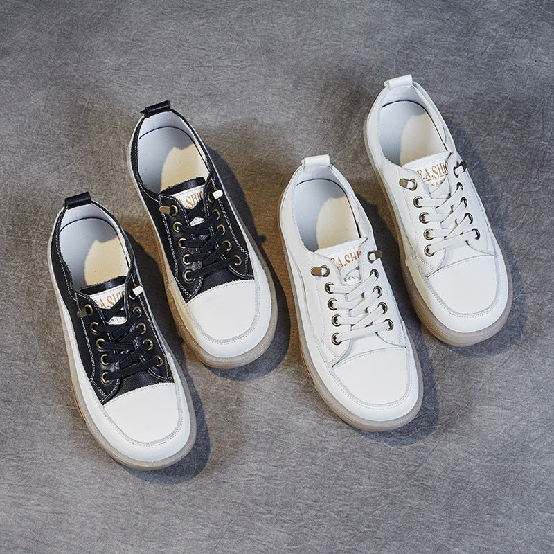 Women Fashion Leather Soft Flat Casual Shoes Newgew Shoes