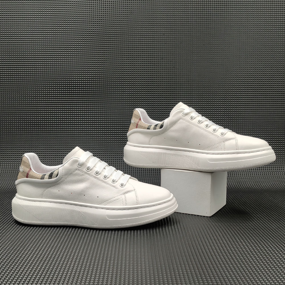 Men Fashion Minimalist Soft Leather Flat Casual Sneakers Newgew Shoes