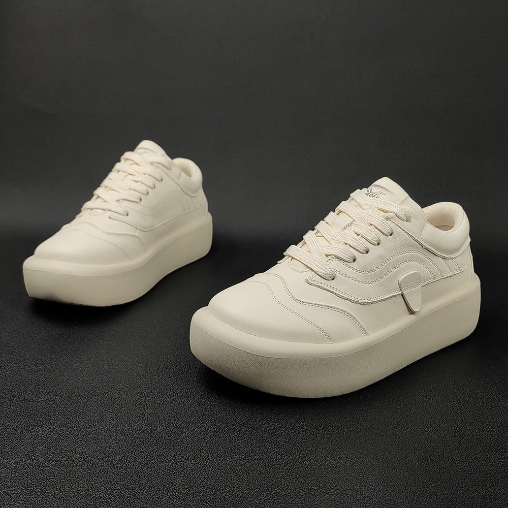 Men Minimalist Fashion Leather Thick Soled Casual Shoes Newgew Shoes