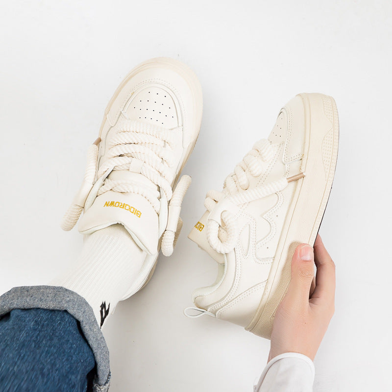 Women's Spring Thick Bottom Retro Red Design Sneakers Newgew