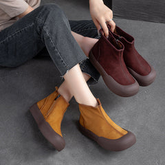 Women Retro Suede Casual Ankle Boots Newgew Shoes