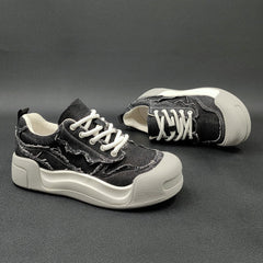 Men Fashion Patchwork Denim Canvas Casual Shoes Newgew Shoes