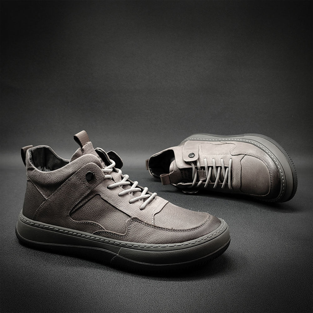 Men Minimalist Leather Flat Casual Work Shoes Newgew Shoes