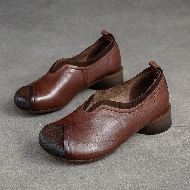 Women Retro Handcraft Patchwork Leather Casual Shoes Newgew Shoes