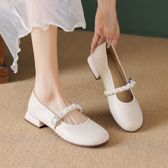 Women Fashion Soft Low Chunky Heel Pumps Newgew Shoes