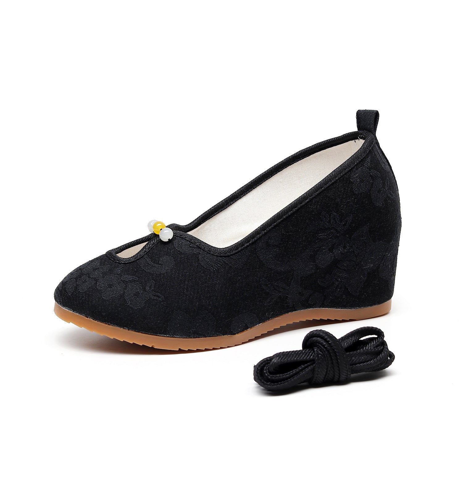 Women's High Pumps Wedge Solid Color Cloth With Heels Newgew