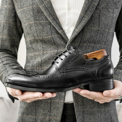 Men Classic Embossing Leather Oxford Shoes Newgew Shoes