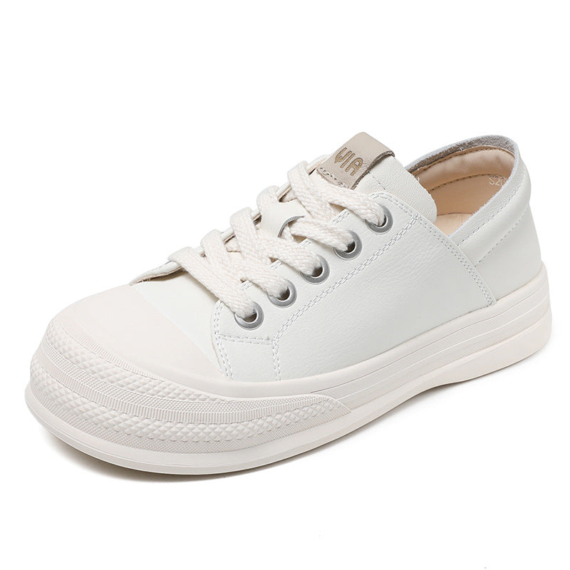 Women Minimalist Fashion Flat Soft Leather Casual Shoes Newgew Shoes