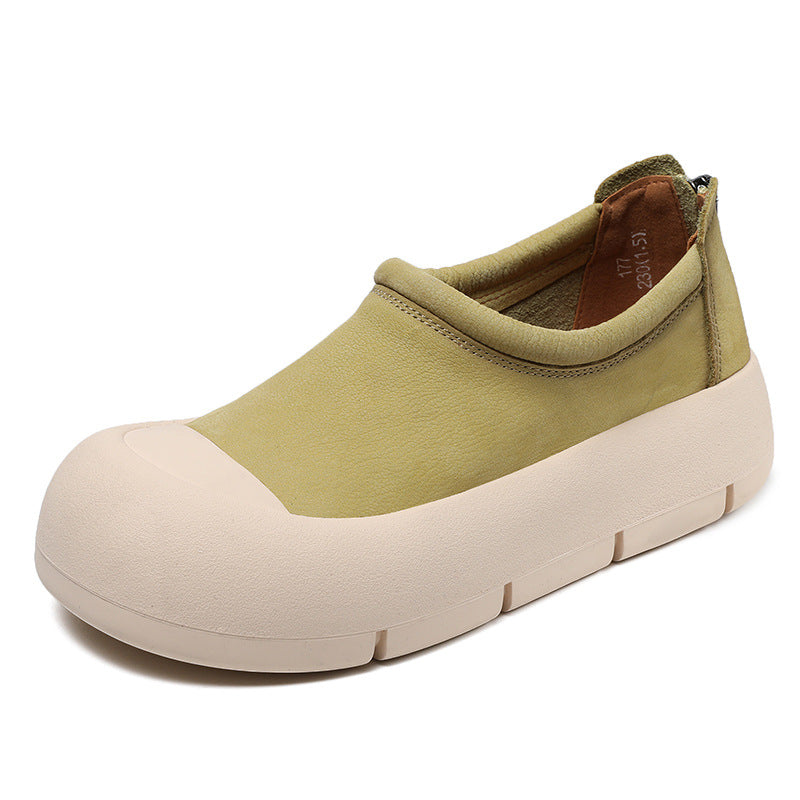 Women Minimalist Leather Thick Soled Casual Shoes Newgew Shoes