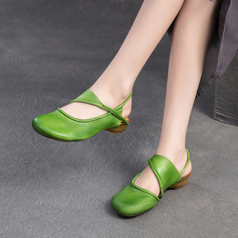 Women Casual Fashion Leather Flat Sandals Newgew Shoes