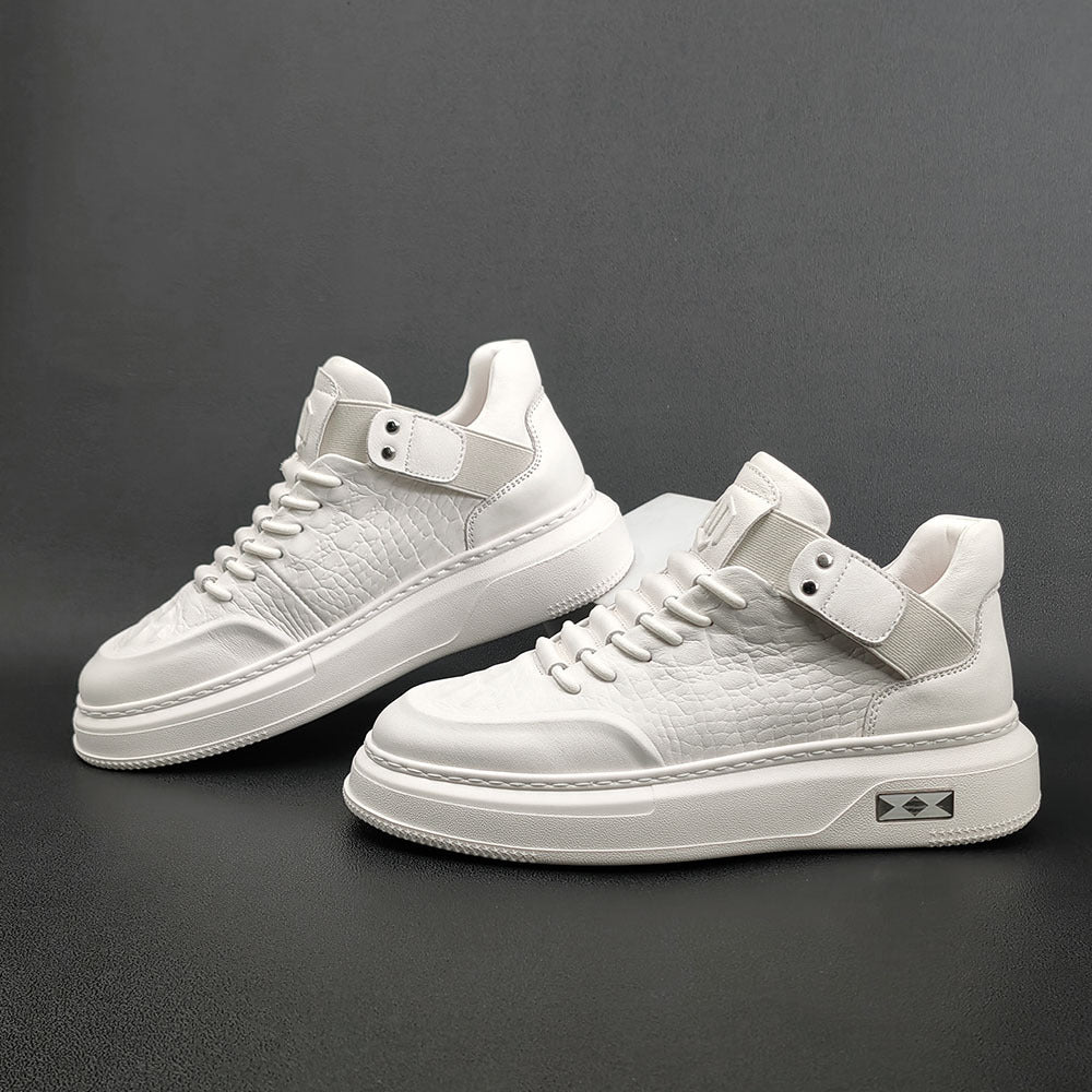 Men Stylish Figured Leather Flat Casual Shoes Newgew Shoes