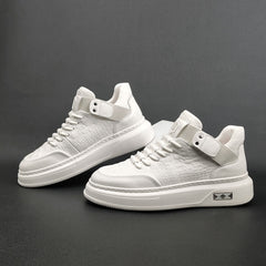 Men Stylish Figured Leather Flat Casual Shoes Newgew Shoes