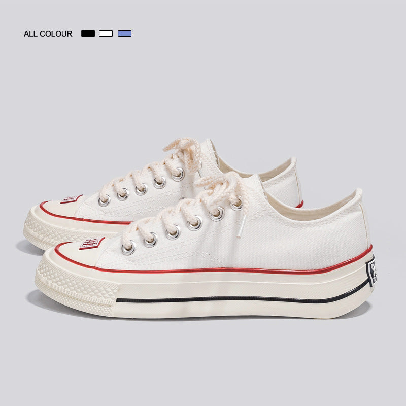 Glamorous Women's White Summer Platform Design Canvas Shoes Newgew