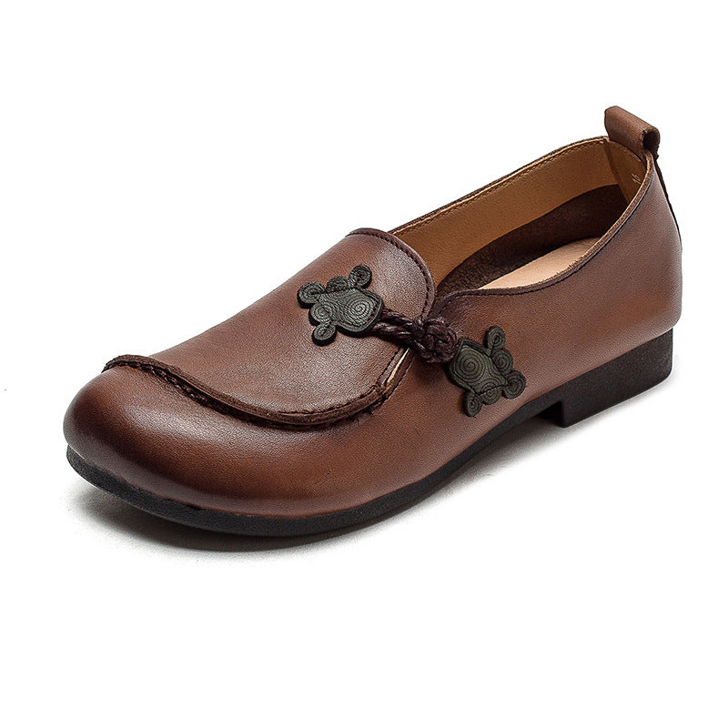 Women Flat Soft Leather Retro Casual Shoes Newgew Shoes