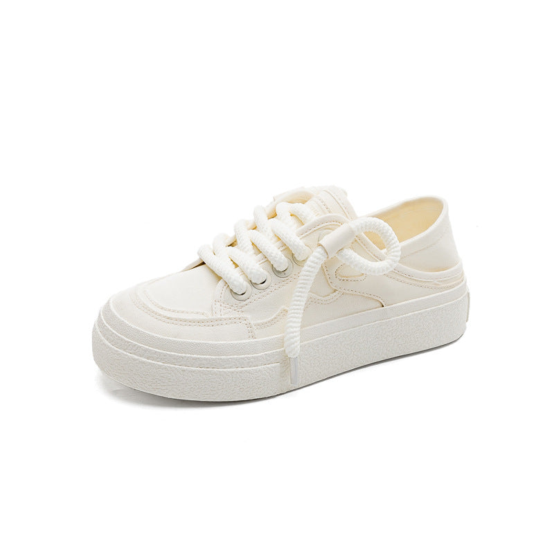 Women's Breathable Two-way White Slip-on Lazy Step-on Canvas Shoes Newgew