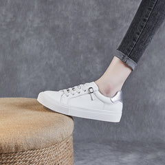 Women Minimalist Fashion Leather Flat Casual Shoes Newgew Shoes