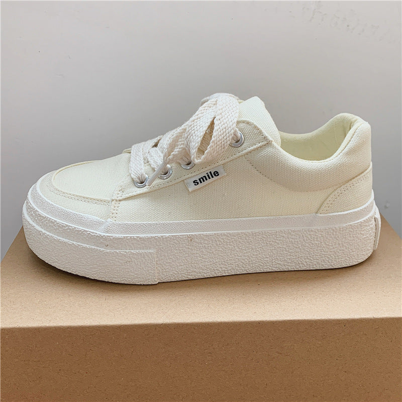 Spring White Female Breathable Preppy Style Canvas Shoes Newgew