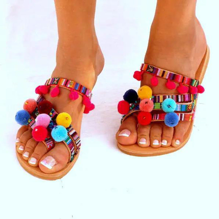 Fruits Pom Poms Slipper Newgew