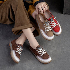 Women Retro Soft Leather Flat Casual Shoes Newgew Shoes