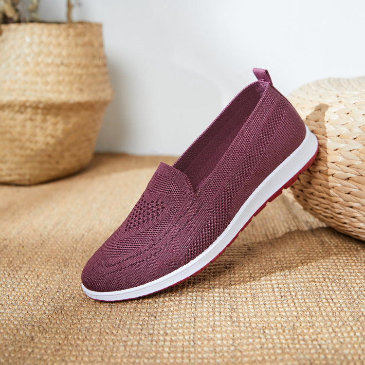 Women's Low-heeled Soft Bottom Breathable Low-cut Flying Canvas Shoes Newgew