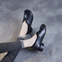 Women Retro Patchwork Soft Leather Casual Shoes Newgew Shoes