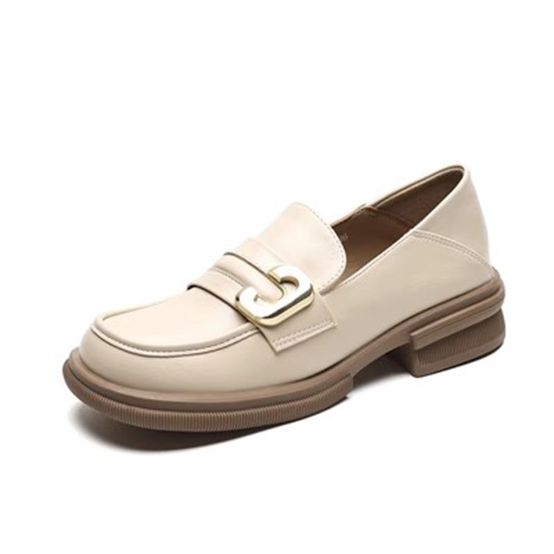 Women Retro Minimalist Soft Leather Casual Loafers Newgew Shoes