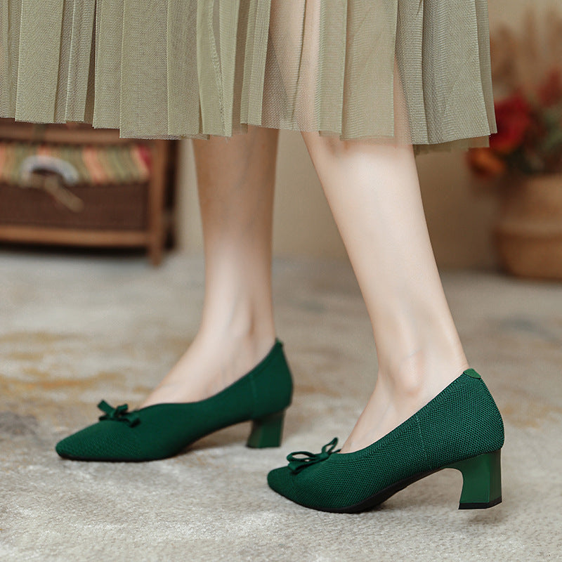 Bow Tie Versatile Commuting High Heels Newgew