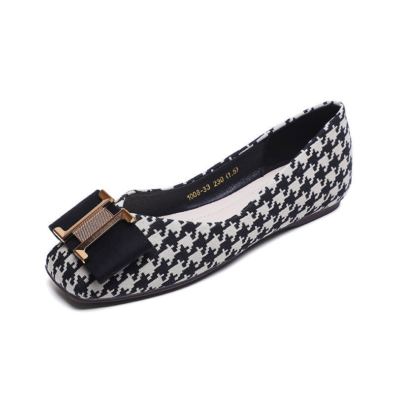 Women Minimalist Soft Comfort Plaid Casual Flats Newgew Shoes