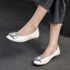 Women Retro Fashion Soft Leather Casual Flats Newgew Shoes