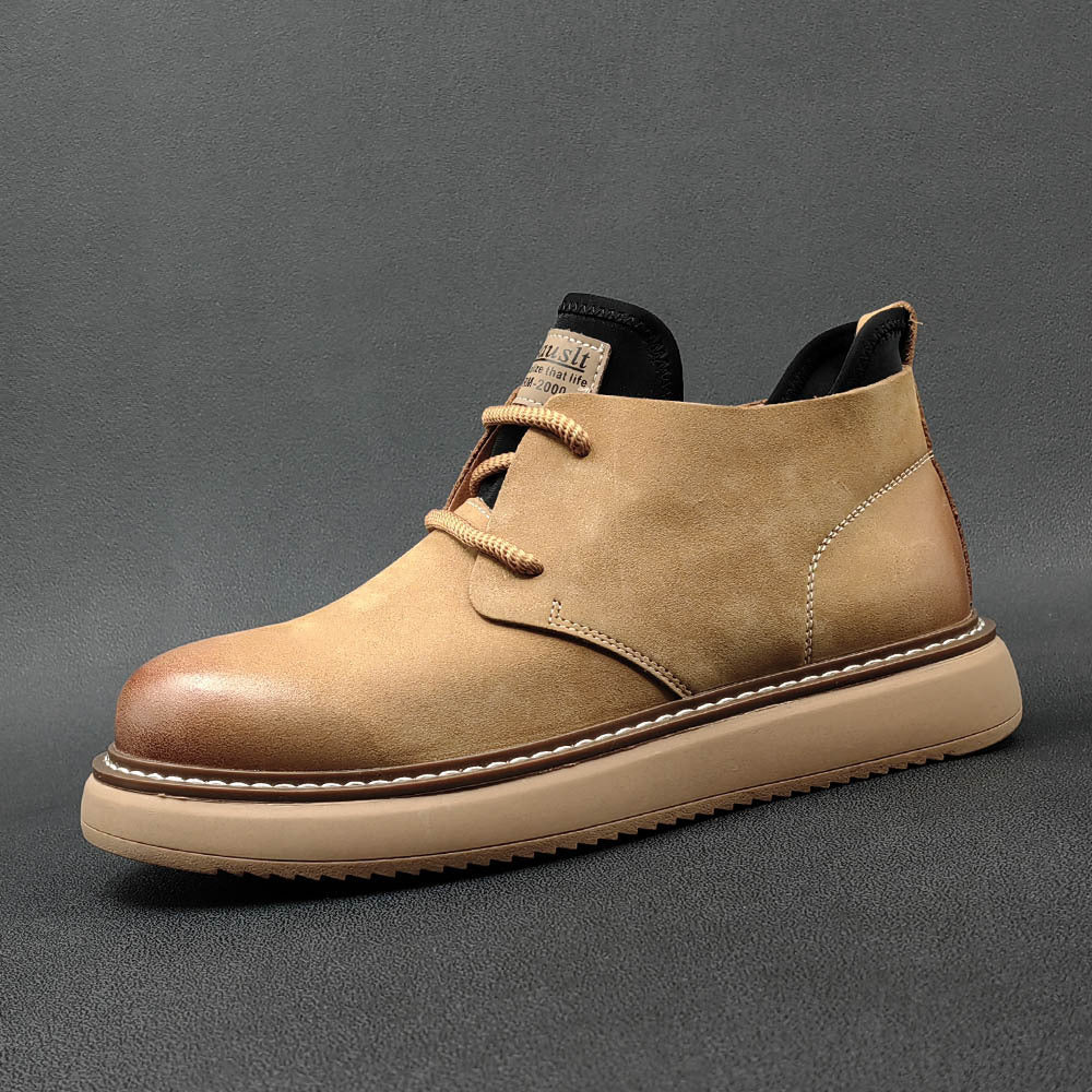 Men Retro Minimalist Leather Casual Ankle Work Boots Newgew Shoes