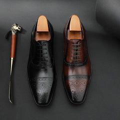 Men Handmade Classic Cowhide Oxford Shoes Newgew Shoes