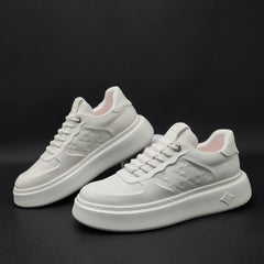 Men Minimalist Embossed Leather Casual Shoes Newgew Shoes