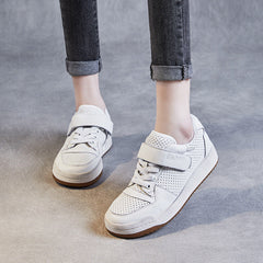 Women Minimalist Breathable Leather Flat Casual Shoes Newgew Shoes