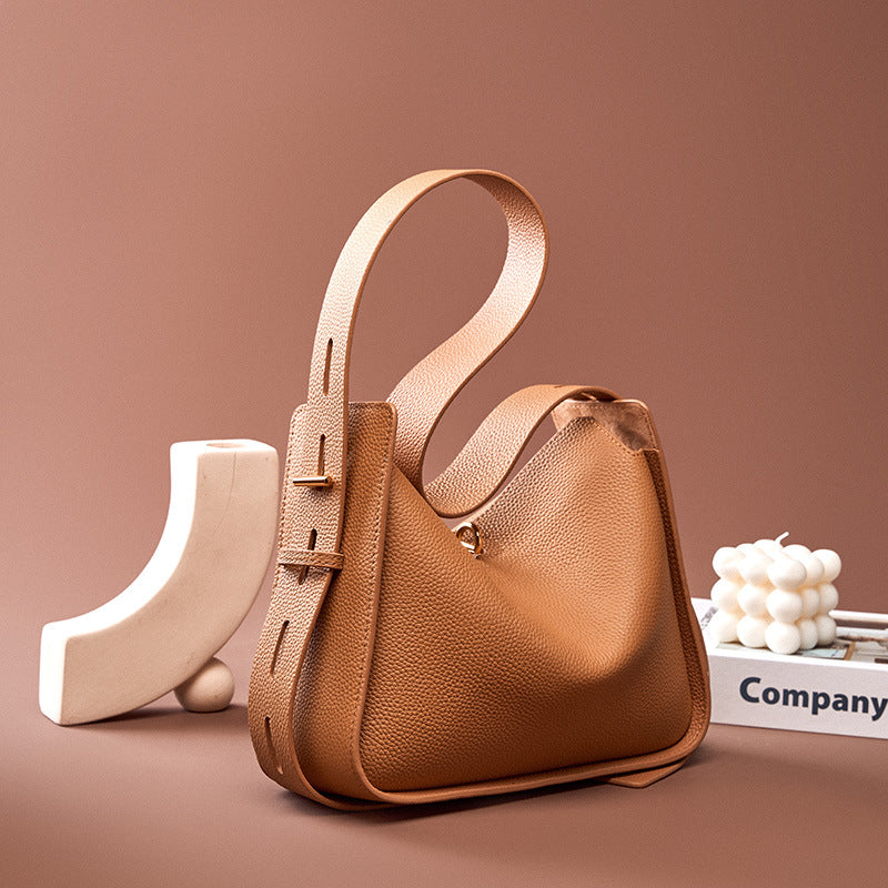 Women Fashion Minimalist Soft Cowhide Tote Shoulder Bag Newgew Shoes