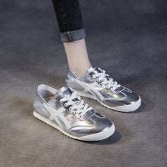 Women Fashion Soft Leather Casual Trainers Sneakers Newgew Shoes