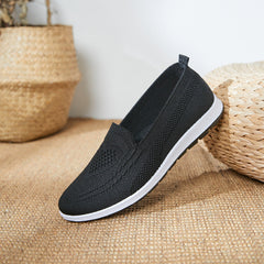 Women's Low-heeled Soft Bottom Breathable Low-cut Flying Canvas Shoes Newgew