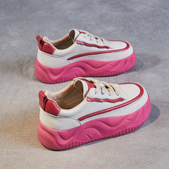 Women Minimalist Fashion Leather Thick Soled Casual Shoes Newgew Shoes