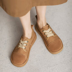 Women Minimalist Leather Soft Flat Casual Shoes Newgew Shoes