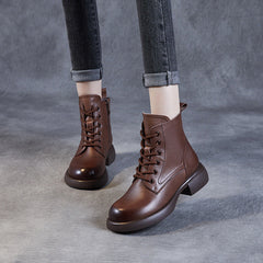 Women Handmade Minimalist Leather Casual Boots Newgew Shoes