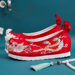 Women's For Han Chinese Clothing Style Costume Height Increasing Canvas Shoes Newgew