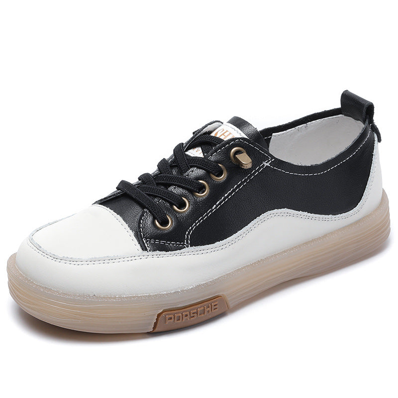 Women Fashion Leather Soft Flat Casual Shoes Newgew Shoes