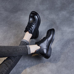 Women Retro Minimalist Soft Leather Ankle Boots Newgew Shoes