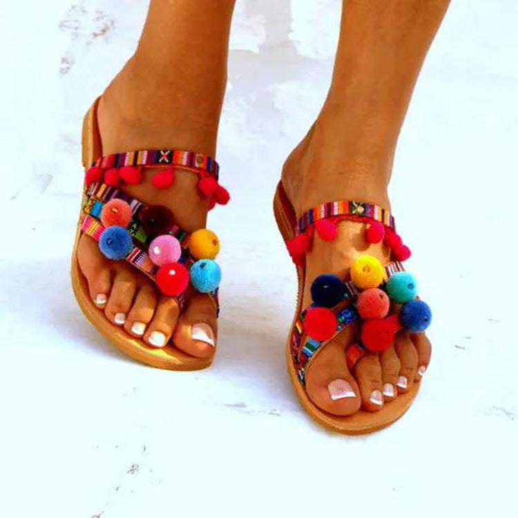 Fruits Pom Poms Slipper Newgew