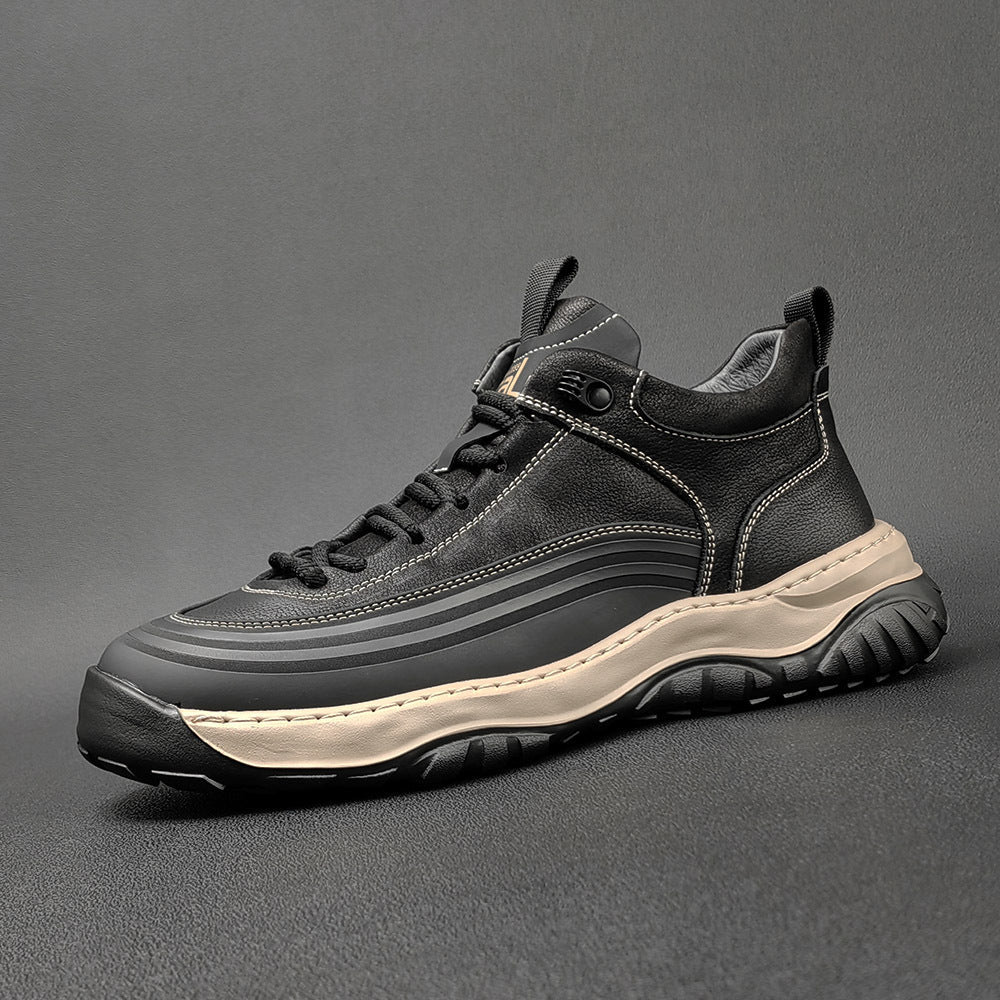 Men Minimalist Patchwork Leather Casual Shoes Newgew Shoes