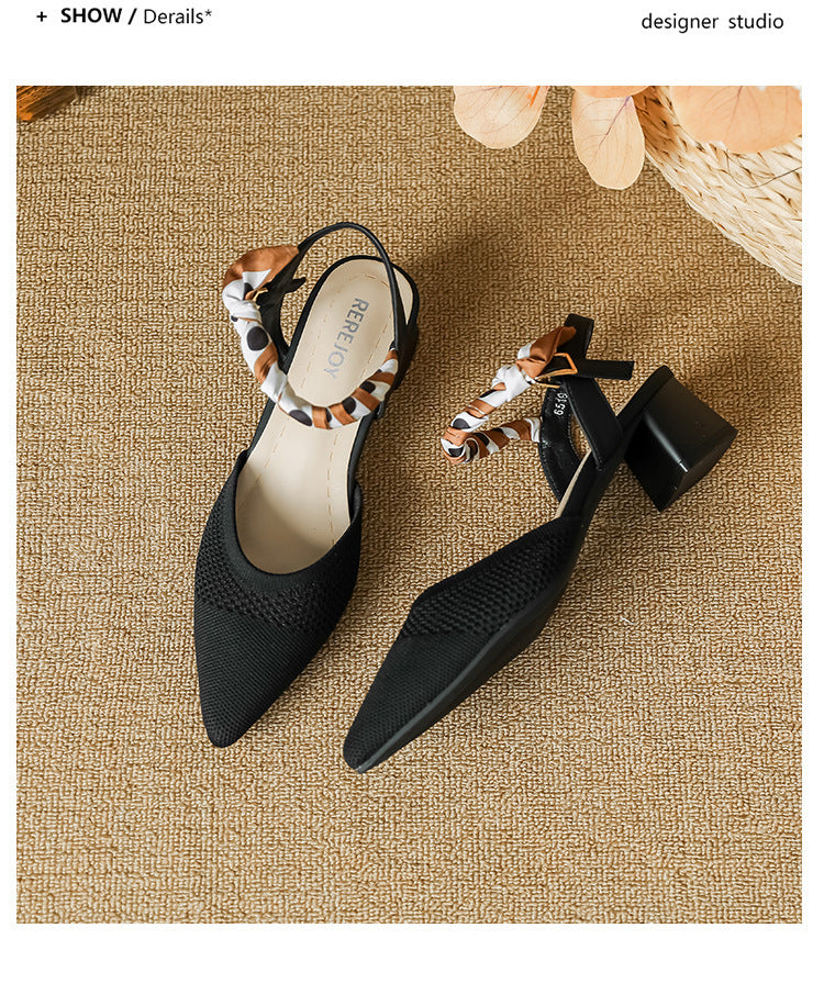 Ribbon pointed breathable flying woven shoes NewGew
