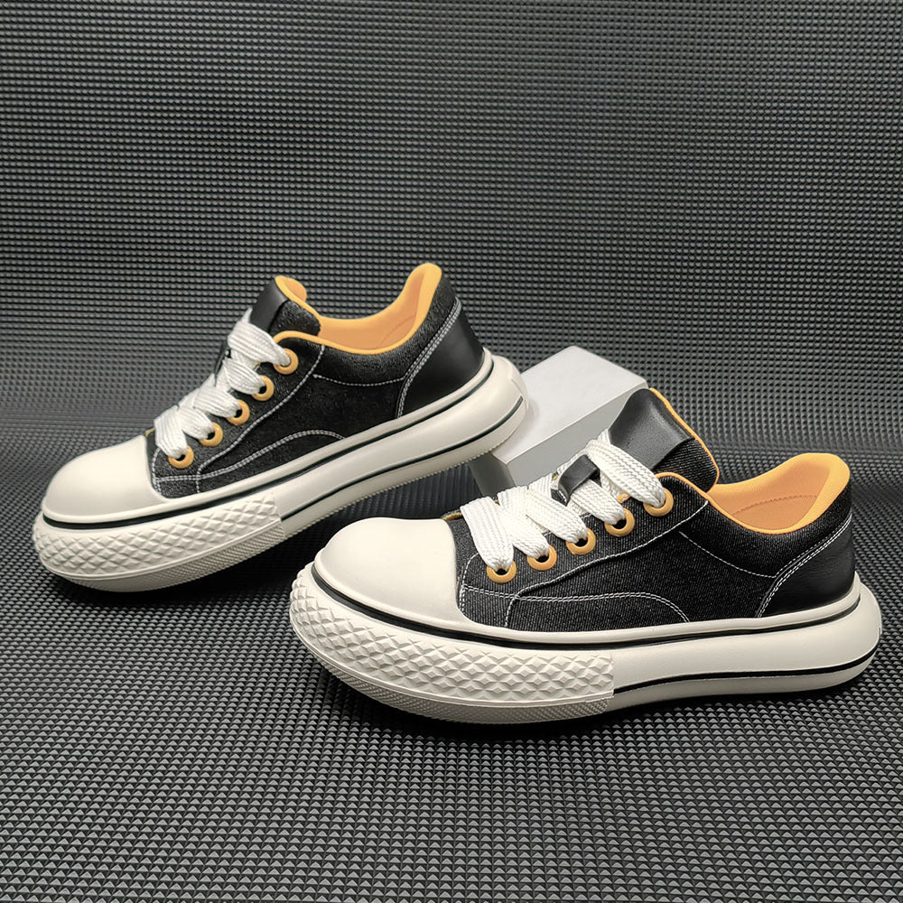 Men Minimalist Fashion Denim Canvas Casual Sneakers Newgew Shoes