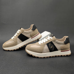 Men Fashion Patchwork Leather Casual Training Sneakers Newgew Shoes