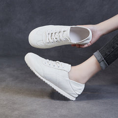 Women Fashion Soft Leather Casual Trainers Sneakers Newgew Shoes