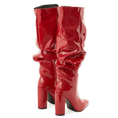 Retro Flair Below-The-Knee Platform Boots Newgew