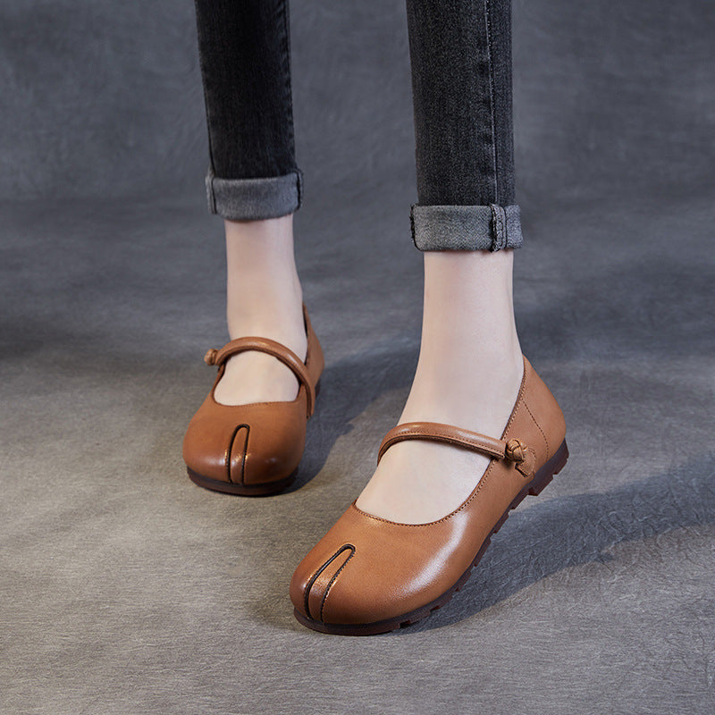 Women Retro Leather Handmade Soft Casual Shoes Newgew Shoes